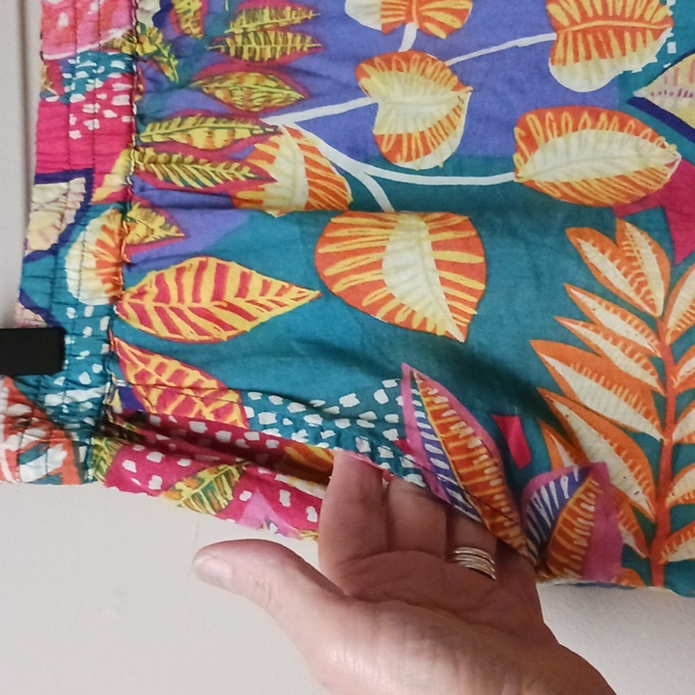 Cynthia Rowley Colorful Leaf Print Cotton Mini Skirt Size M - Picture 3 of 12